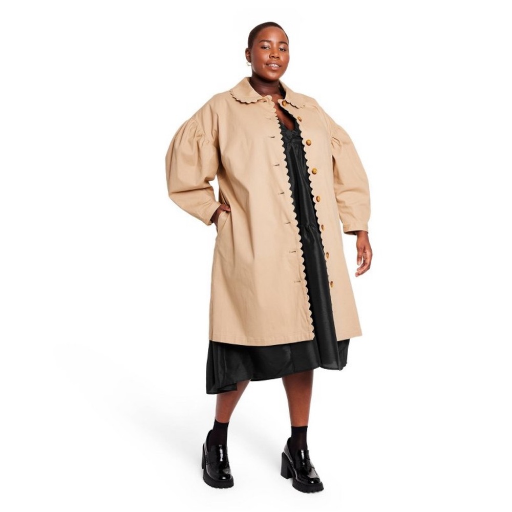 NWT 4X Kika Vargas x Target Scallop Edge Trench Coat